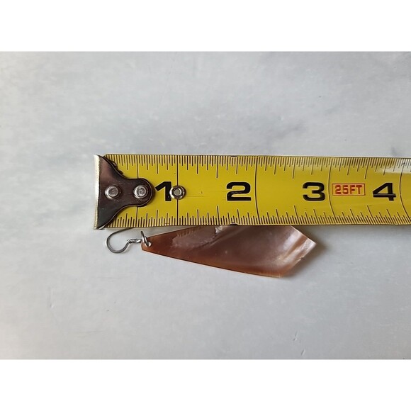 Abalone Shell Dangling Pierced Earrings Vintage, READ Description - Picture 7 of 10